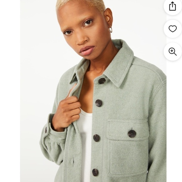 FREE ASSEMBLY SOFT WOOL BLEND SAGE GREEN SHACKET SIZE XL EUC - Picture 11 of 14